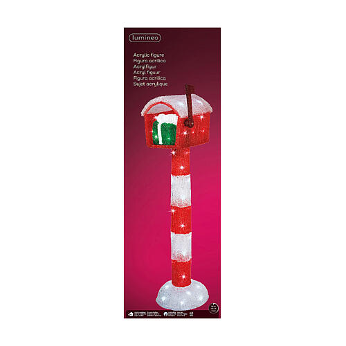 Cassetta postale natalizia luminosa 60 LED bianco ghiaccio timer int est 100 cm 8