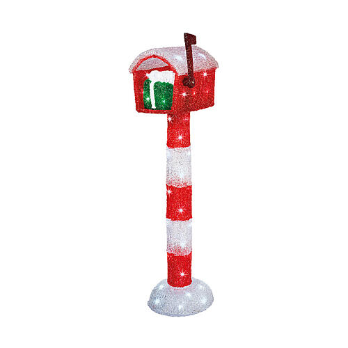Luminous Christmas mailbox 60 ice white LEDs timer internal 100 cm 2