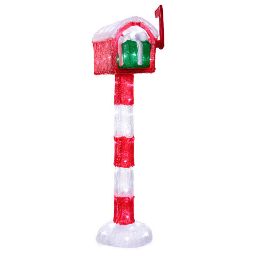 Luminous Christmas mailbox 60 ice white LEDs timer internal 100 cm 4