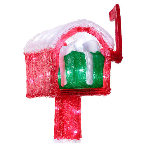 Luminous Christmas mailbox 60 ice white LEDs timer internal 100 cm 5