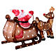 Santa on his sleigh with reindeer, 90 cold white LED lights, acrylic, 20x35x15 in, IN/OUTDOOR s9