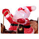 Babbo Natale sulla slitta con renna 90 LED luce fredda acrilico int est 50x85x35 cm s3