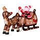 Babbo Natale sulla slitta con renna 90 LED luce fredda acrilico int est 50x85x35 cm s4