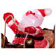 Babbo Natale sulla slitta con renna 90 LED luce fredda acrilico int est 50x85x35 cm s4