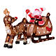 Babbo Natale sulla slitta con renna 90 LED luce fredda acrilico int est 50x85x35 cm s5