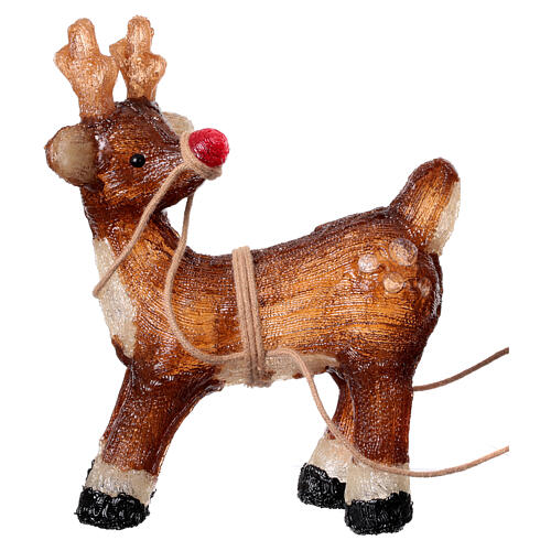 Santa Claus on the sleigh with reindeer 90 LED cold light acrylic indoor outdoor 50x85x35 cm 11