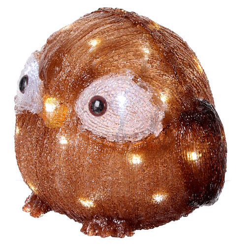Eule mit geöffneten Augen, Lichtfigur, 30 kaltweiße LEDs, aus Acryl, 20 cm, für Innen- und Außenbereich 4