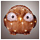 Eule mit geöffneten Augen, Lichtfigur, 30 kaltweiße LEDs, aus Acryl, 20 cm, für Innen- und Außenbereich s1