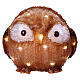 Battery operated acrylic owl with open eyes, 30 cold white LED lights, 8 in, IN/OUTDOOR s2