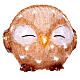 Battery operated acrylic owl with its eyes closed, 30 cold white LED lights, 8 in, IN/OUTDOOR s2