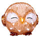 Battery operated acrylic owl with its eyes closed, 30 cold white LED lights, 8 in, IN/OUTDOOR s3