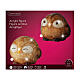 Battery operated acrylic owl with its eyes closed, 30 cold white LED lights, 8 in, IN/OUTDOOR s6