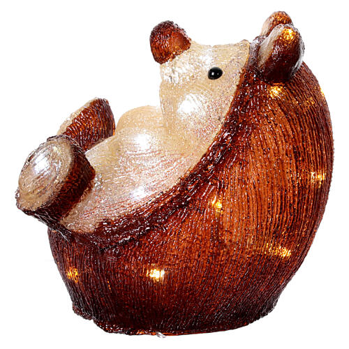 Acrylic hedgehog, 30 white cold LED lights, battery operated, 10 in, IN/OUTDOOR 4