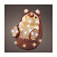 Acrylic hedgehog, 30 white cold LED lights, battery operated, 10 in, IN/OUTDOOR s1