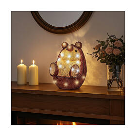 Luminous hedgehog 30 LED cold light acrylic 24 cm int. battery operated