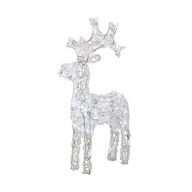 Standing reindeer, 50 flickering cold white LED lights with timer, 25 in, IN/OUTDOOR