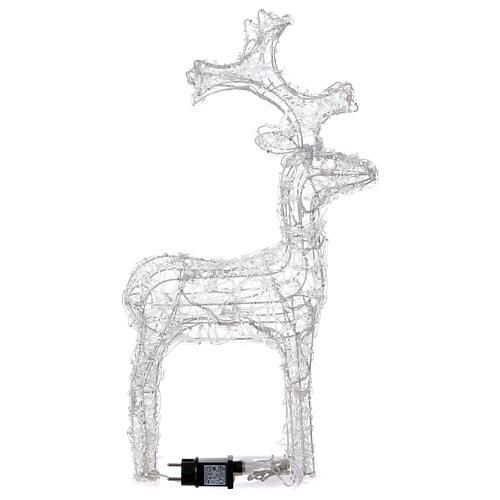 Standing reindeer, 50 flickering cold white LED lights with timer, 25 in, IN/OUTDOOR 6