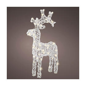 Santa Claus' reindeer, 50 flashing warm white LED lights with timer, 25 in, IN/OUTDOOR