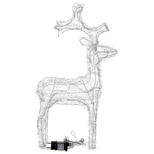 Santa's reindeer 50 LED warm white flashing effect 65 cm soft acrylic timer int 6