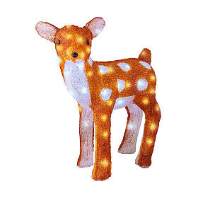 Christmas light fawn, 60 ice white LED lights, acrylic, 15 in, IN/OUTDOOR
