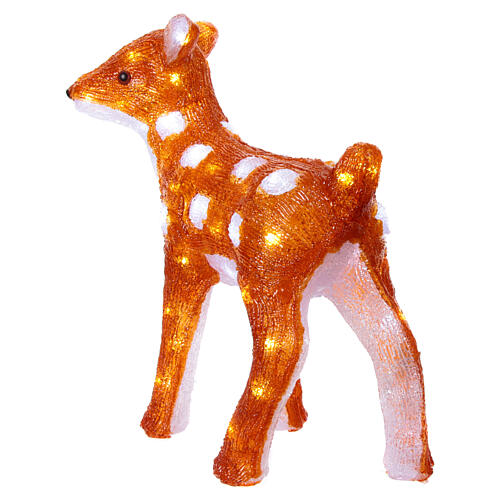 Christmas light fawn, 60 ice white LED lights, acrylic, 15 in, IN/OUTDOOR 4