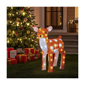 Chevreuil lumineux de Noël 60 LEDs blanc froid acrylique int/ext 38 cm