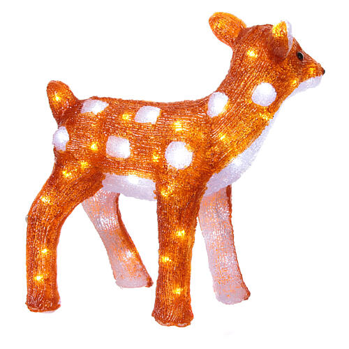 Cerbiatto luminoso natalizio 60 LED bianco ghiaccio acrilico int est 38 cm 5