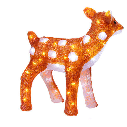 Cerbiatto luminoso natalizio 60 LED bianco ghiaccio acrilico int est 38 cm 6