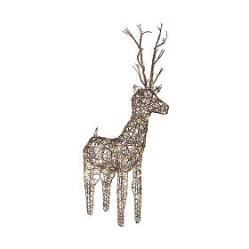 Christmas reindeer, 72 warm white LED lights and wicker, 40 in, IN/OUTDOOR
