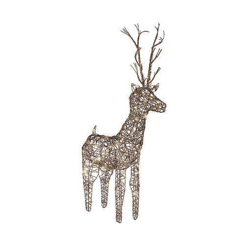 Christmas reindeer, 72 warm white LED lights and wicker, 40 in, IN/OUTDOOR 2
