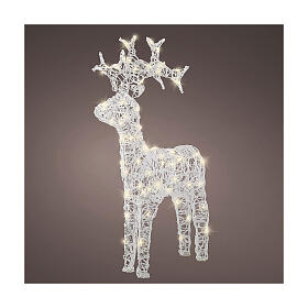 Luminous reindeer, 80 warm white LED lights with timer, flexible acrylic, 35 in, IN/OUTDOOR