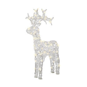 Luminous reindeer, 80 warm white LED lights with timer, flexible acrylic, 35 in, IN/OUTDOOR