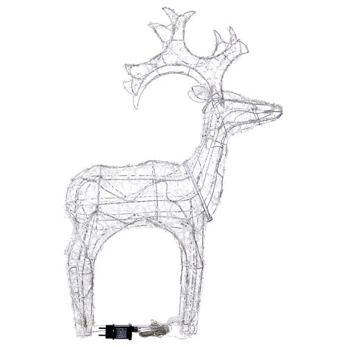 Luminous reindeer, 80 warm white LED lights with timer, flexible acrylic, 35 in, IN/OUTDOOR 7