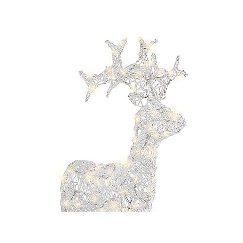 Reno luminoso 80 LED acrílico suave transparente blanco cálido 90 cm int ext temporizador  3