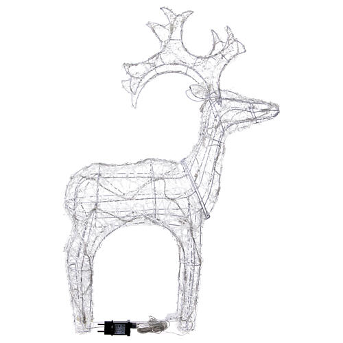 Reno luminoso 80 LED acrílico suave transparente blanco cálido 90 cm int ext temporizador  8