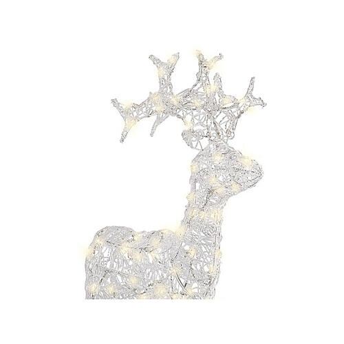 LED reindeer 80 lights warm white soft acrylic transparent 90 cm indoor outdoor timer 4