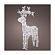 Luminous reindeer, 80 flashing cold white LED lights with timer, flexible acrylic, 35 in, IN/OUTDOOR s1