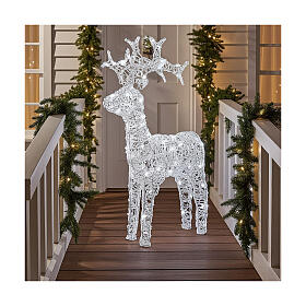 Renne lumineuse acrylique souple transparent 80 LEDs blanc froid clignotant int/ext minuteur 90 cm
