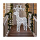 Luminous reindeer 80 LED ice white flashing effect 90 cm soft acrylic int est timer s2
