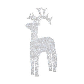 Santa Claus' reindeer, 120 flashing cold white LED lights, acrylic, 50 in, IN/OUTDOOR