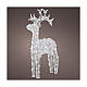 Santa Claus' reindeer, 120 flashing cold white LED lights, acrylic, 50 in, IN/OUTDOOR s1