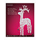 Santa Claus' reindeer, 120 flashing cold white LED lights, acrylic, 50 in, IN/OUTDOOR s3