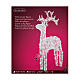 Santa Claus' reindeer, 120 flashing cold white LED lights, acrylic, 50 in, IN/OUTDOOR s10