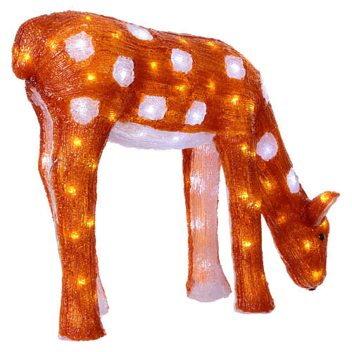 Christmas light fawn eating, 100 cold white LED lights, acrylic, 20 in, IN/OUTDOOR 5