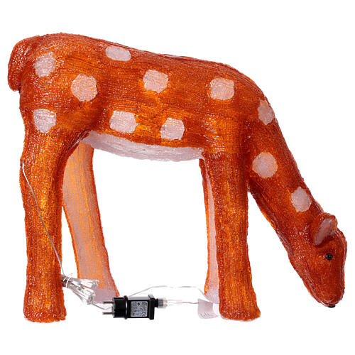 Jelonek przy jedzeniu - 100 diodami LED, akrylowa ozdoba świąteczna w kolorze chłodnej bieli, 50 cm, na zewnątrz i do wnętrz 7