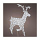 Reindeer with front leg raised, 120 flashing cold white LED lights, acrylic, 50 in, IN/OUTDOOR s1