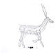 Reindeer with front leg raised, 120 flashing cold white LED lights, acrylic, 50 in, IN/OUTDOOR s7