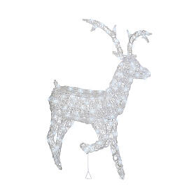 LED Reindeer with raised front leg 120 cold white flashing effect 120 cm indoor outdoor