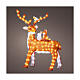 Renne lumineuse avec animaux en acrylique 180 LEDs blanc froid 100 cm minuteur int/ext s1