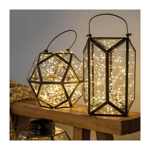 Lampki świąteczne na srebrnym przewodzie, 100 microLED, ciepła biel, 4,95 m, timer 3